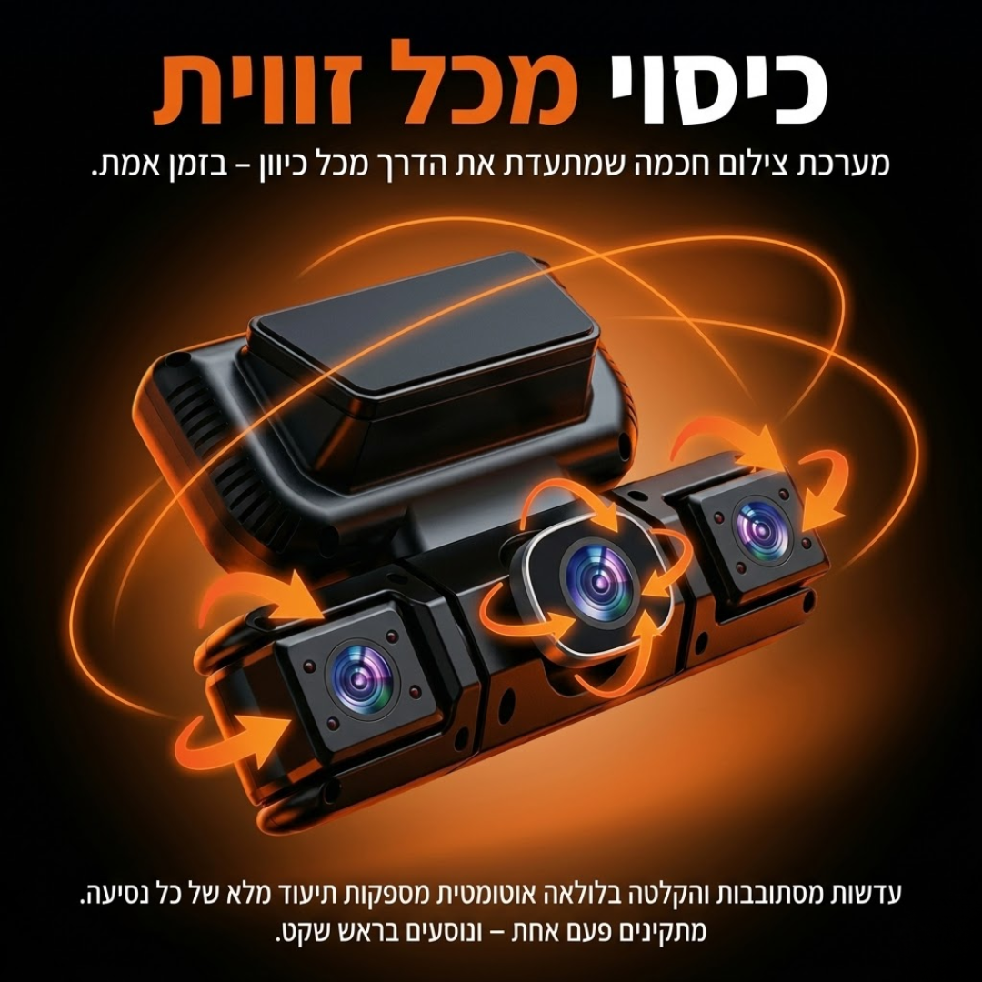 מצלמת דרך 360° לרכב + כרטיס זיכרון 32GB