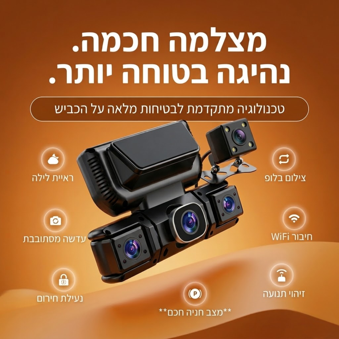 מצלמת דרך 360° לרכב + כרטיס זיכרון 32GB