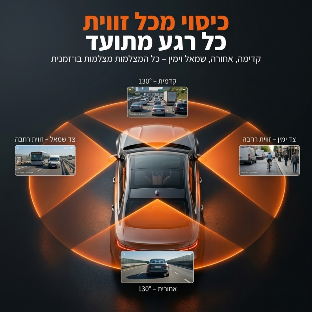 מצלמת דרך 360° לרכב + כרטיס זיכרון 32GB