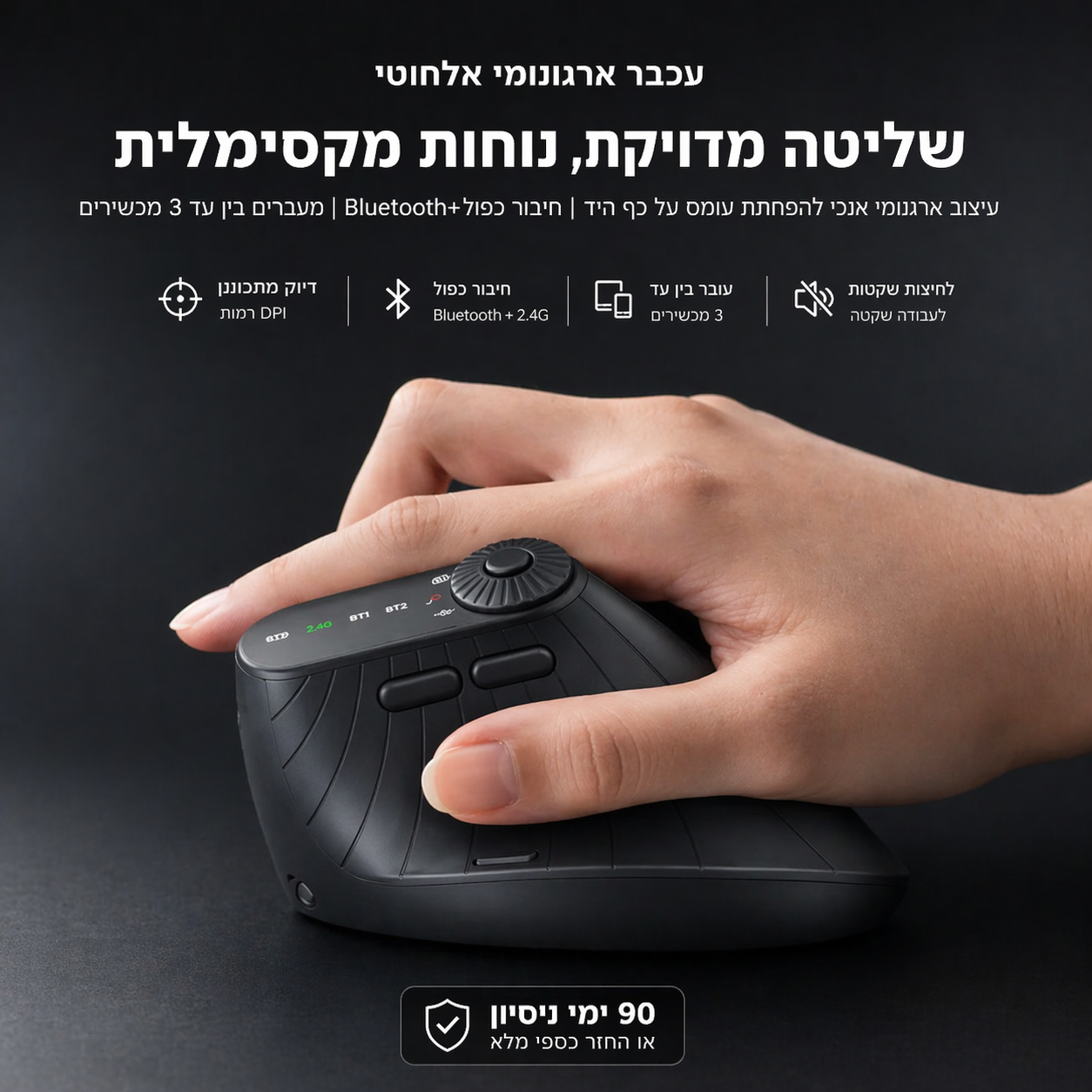 Elevate Pro - עכבר חכם ארגונומי אלחוטי